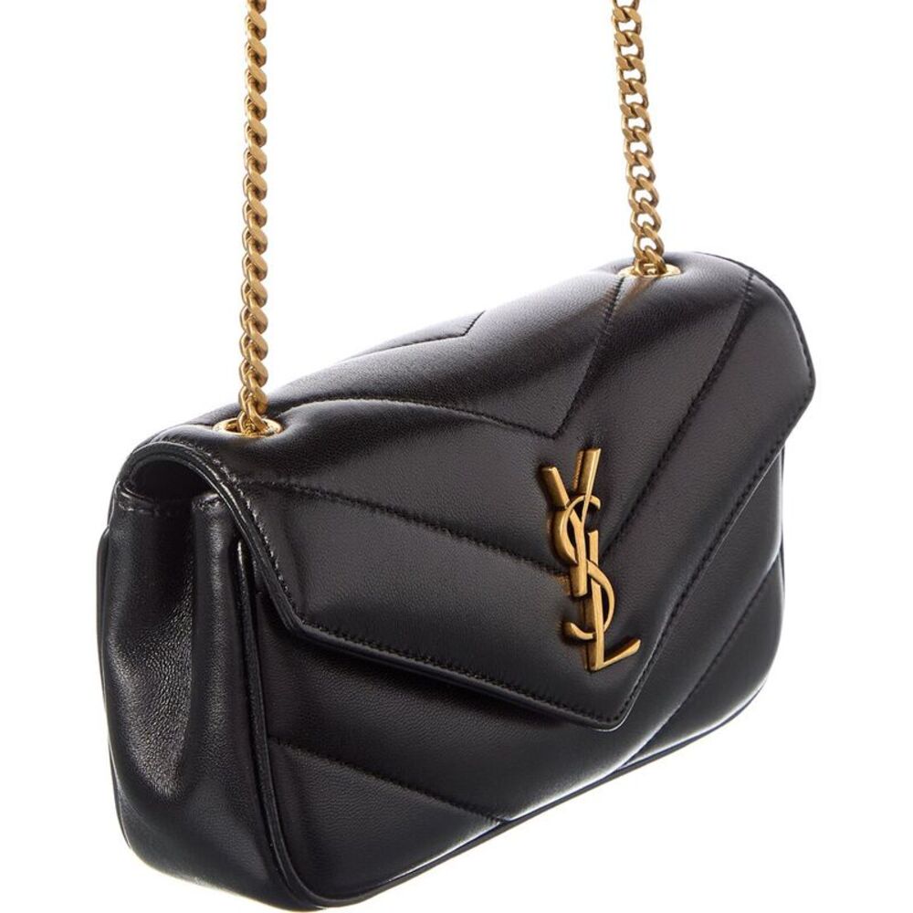 Saint Laurent Loulou Mini Leather Shoulder Bag, Black - Picture 3 of 5